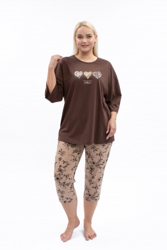 Комплект жен.(футболка,капри) В201045 СВIТАНАК трикотаж оптом